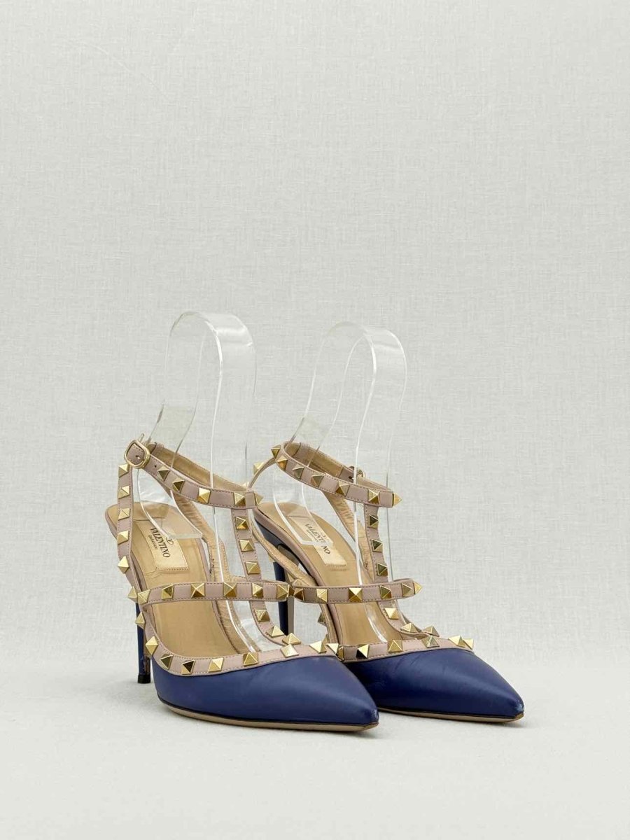 Pre - loved VALENTINO GARAVANI Navy Blue Size EU 40.5 Pumps at Reems Closet