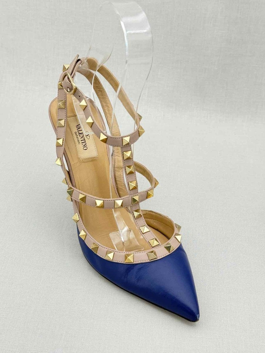 Pre - loved VALENTINO GARAVANI Navy Blue Size EU 40.5 Pumps at Reems Closet