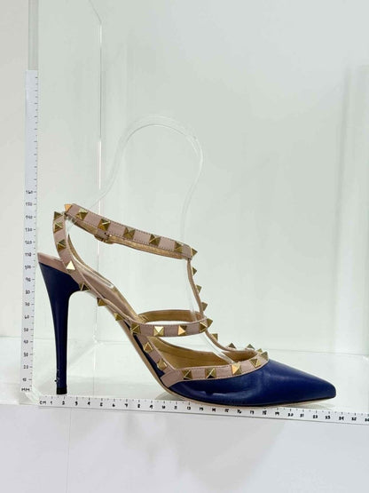 Pre - loved VALENTINO GARAVANI Navy Blue Size EU 40.5 Pumps at Reems Closet