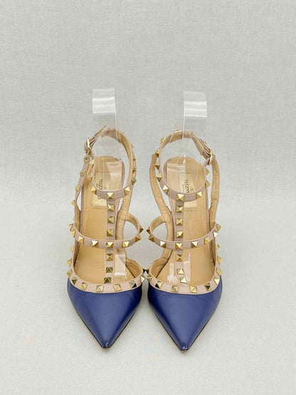 Pre - loved VALENTINO GARAVANI Navy Blue Size EU 40.5 Pumps at Reems Closet