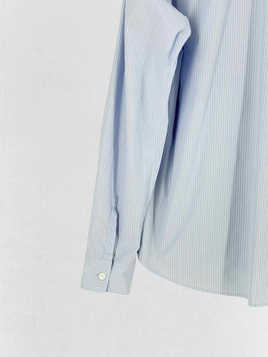 Pre - loved VALENTINO GARAVANI Pale Blue Striped Size US 4 Shirt at Reems Closet