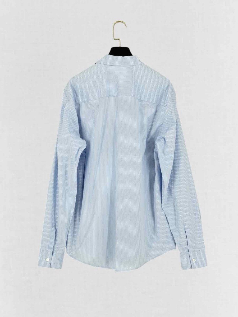 Pre - loved VALENTINO GARAVANI Pale Blue Striped Size US 4 Shirt at Reems Closet