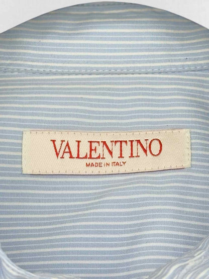 Pre - loved VALENTINO GARAVANI Pale Blue Striped Size US 4 Shirt at Reems Closet
