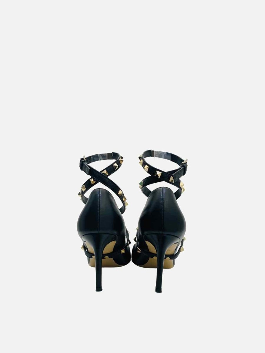 Pre - loved VALENTINO GARAVANI Rockstud Black Size EU 37.5 Pumps at Reems Closet