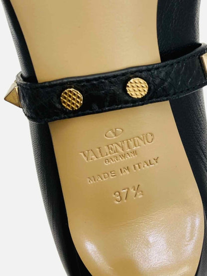 Pre - loved VALENTINO GARAVANI Rockstud Black Size EU 37.5 Pumps at Reems Closet