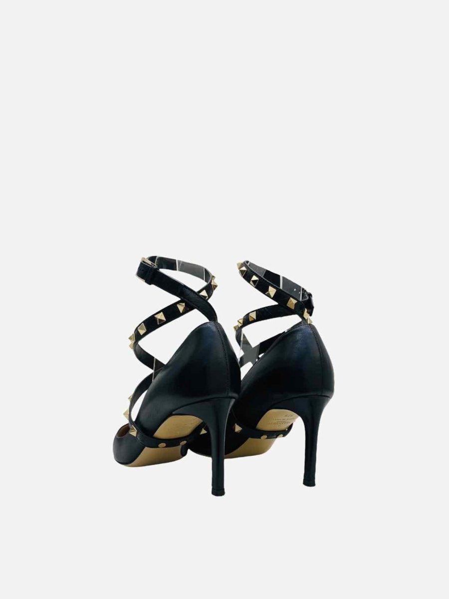 Pre - loved VALENTINO GARAVANI Rockstud Black Size EU 37.5 Pumps at Reems Closet