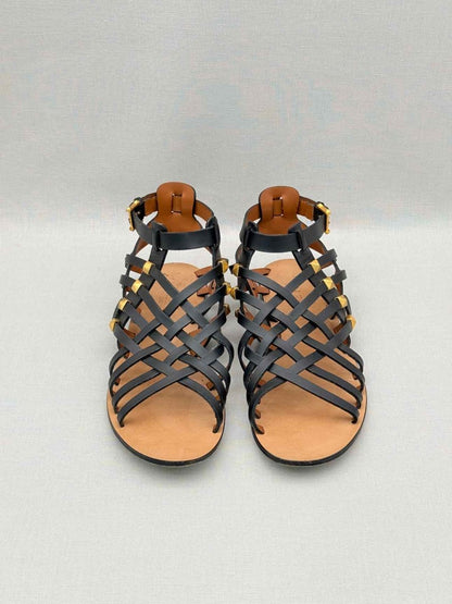 Pre-loved VALENTINO GARAVANI Rockstud Black Size EU 37.5 Sandals at Reems Closet