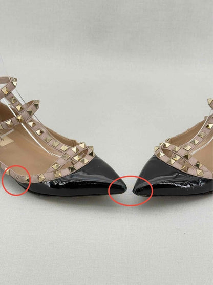 Pre - loved VALENTINO GARAVANI Rockstud Black Size EU 38.5 Flats at Reems Closet