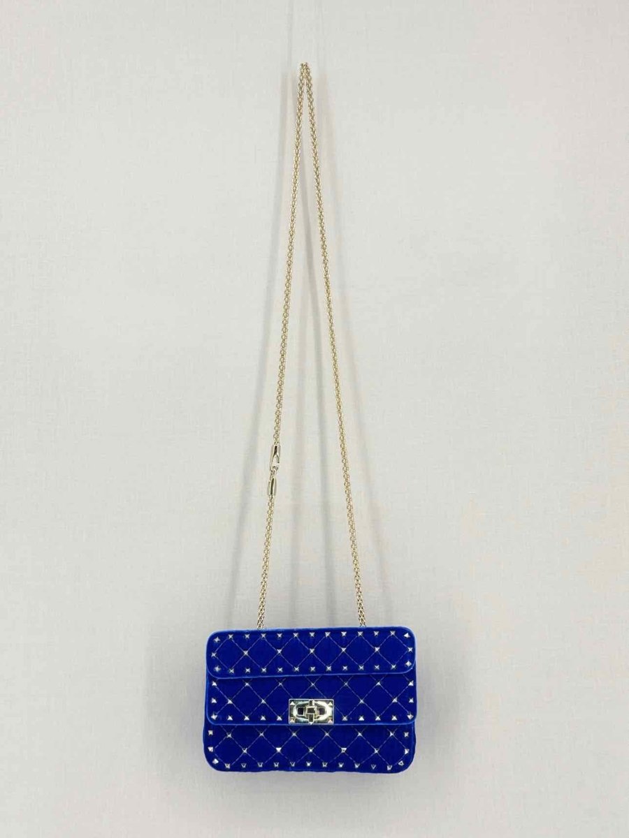 Pre-loved VALENTINO GARAVANI Rockstud Royal Blue Shoulder Bag at Reems Closet