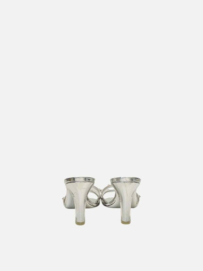Pre-loved VALENTINO GARAVANI Rockstud Silver Size EU 41.5 Mules at Reems Closet