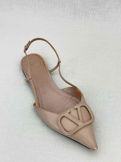 Pre - loved VALENTINO GARAVANI Slingback Beige Size EU 38 Flats at Reems Closet