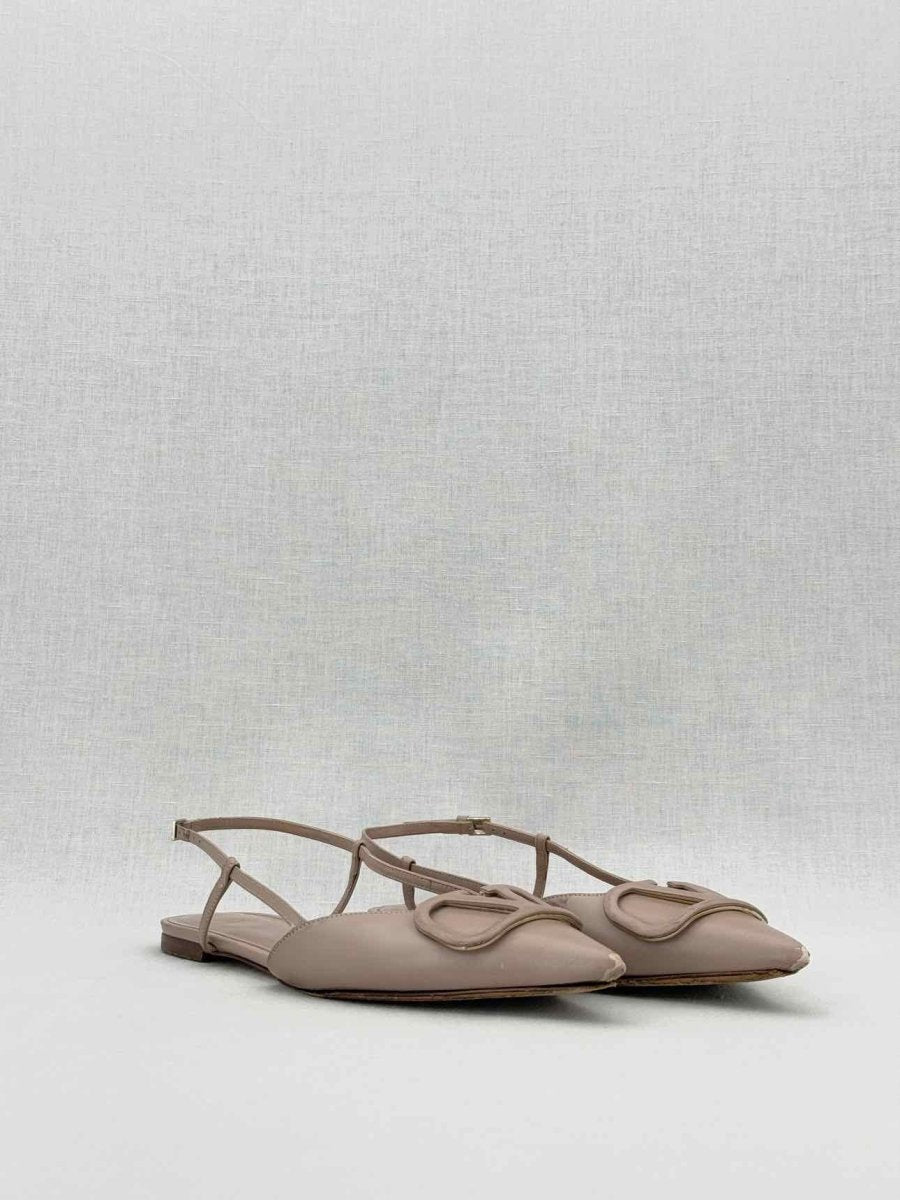 Pre - loved VALENTINO GARAVANI Slingback Beige Size EU 38 Flats at Reems Closet