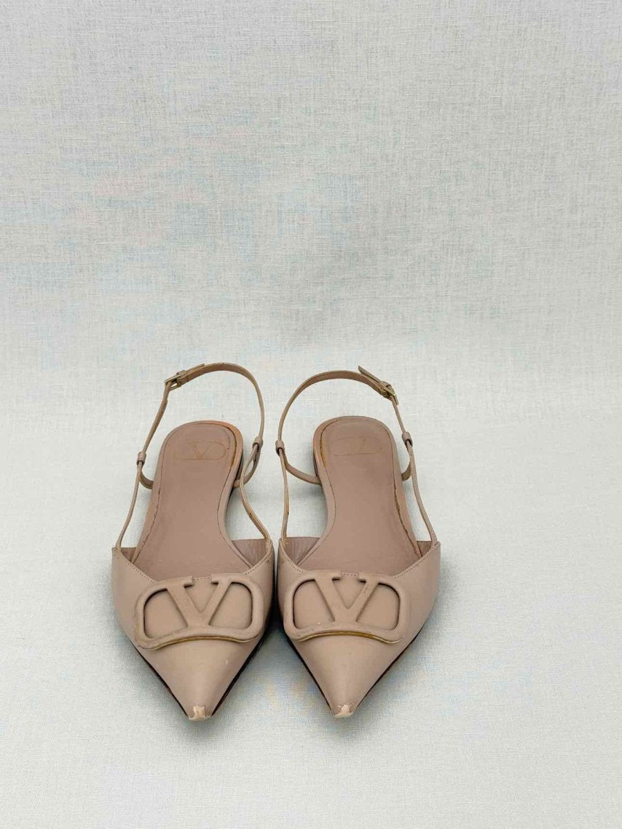 Pre - loved VALENTINO GARAVANI Slingback Beige Size EU 38 Flats at Reems Closet