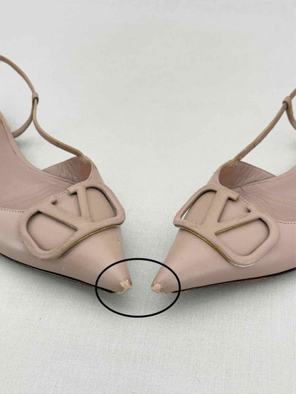 Pre - loved VALENTINO GARAVANI Slingback Beige Size EU 38 Flats at Reems Closet