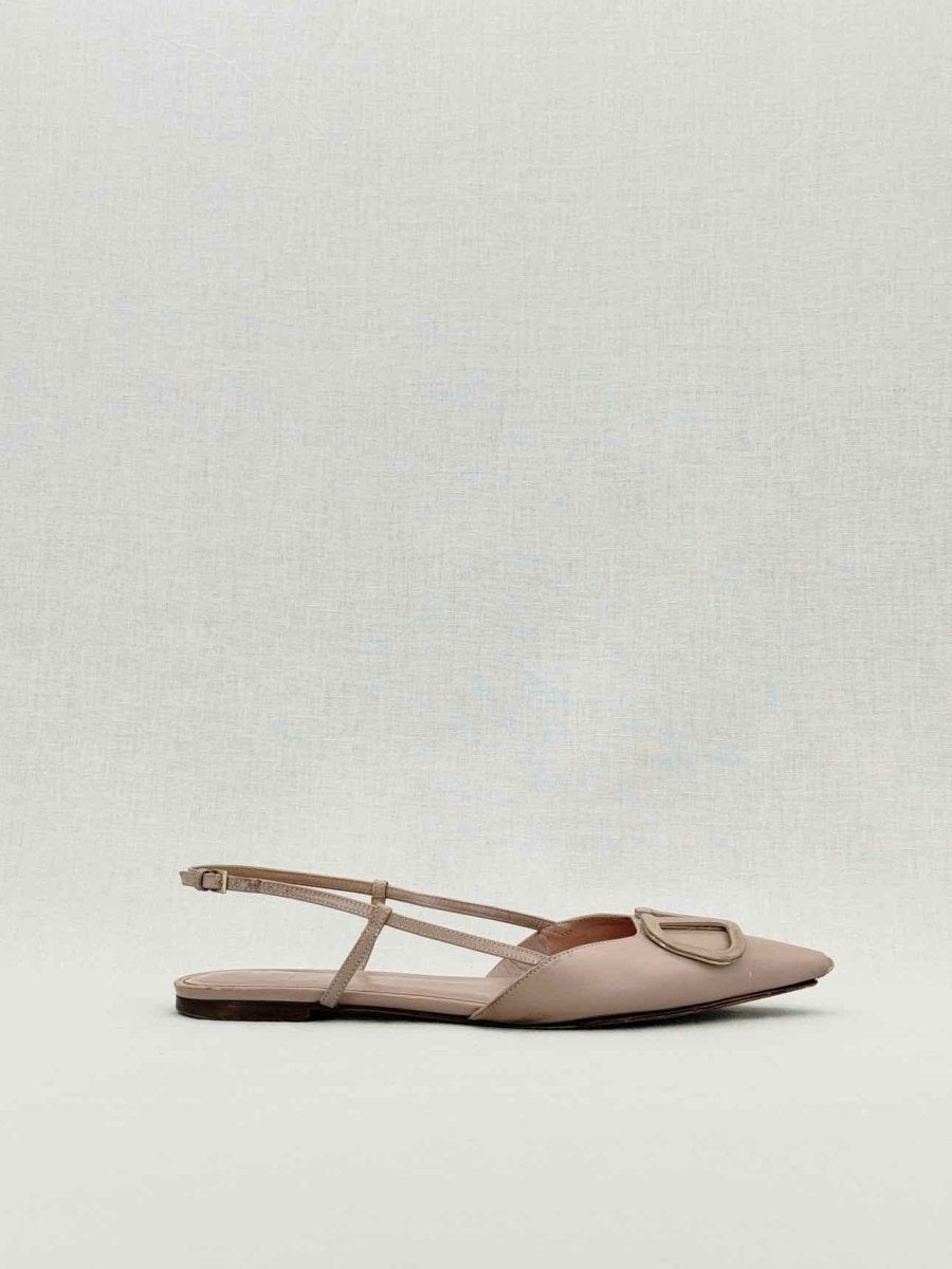 Pre - loved VALENTINO GARAVANI Slingback Beige Size EU 38 Flats at Reems Closet