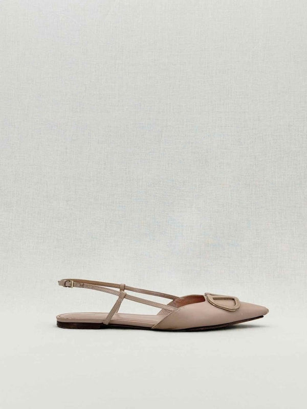 Pre - loved VALENTINO GARAVANI Slingback Beige Size EU 38 Flats at Reems Closet
