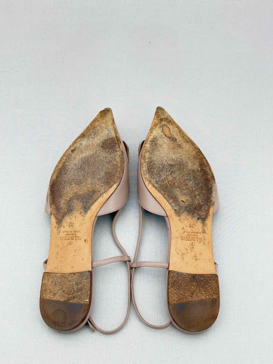 Pre - loved VALENTINO GARAVANI Slingback Beige Size EU 38 Flats at Reems Closet