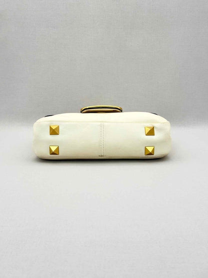 Pre-loved VALENTINO GARAVANI Stud Sign Cream Shoulder Bag at Reems Closet