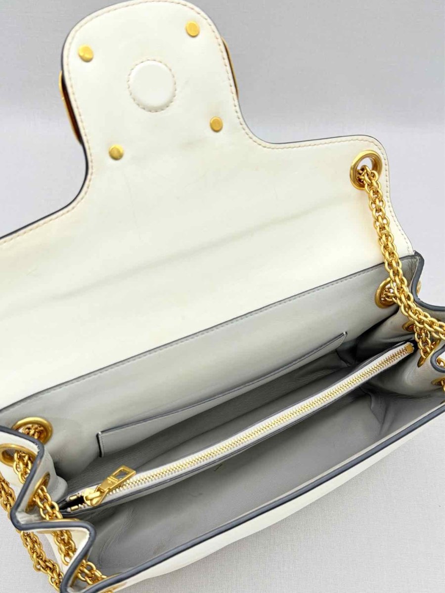 Pre-loved VALENTINO GARAVANI Stud Sign Cream Shoulder Bag at Reems Closet