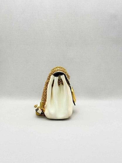 Pre-loved VALENTINO GARAVANI Stud Sign Cream Shoulder Bag at Reems Closet