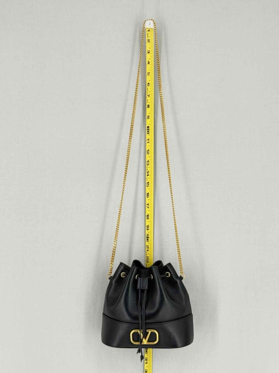 Pre - loved VALENTINO GARAVANI VLogo Black Bucket Bag at Reems Closet