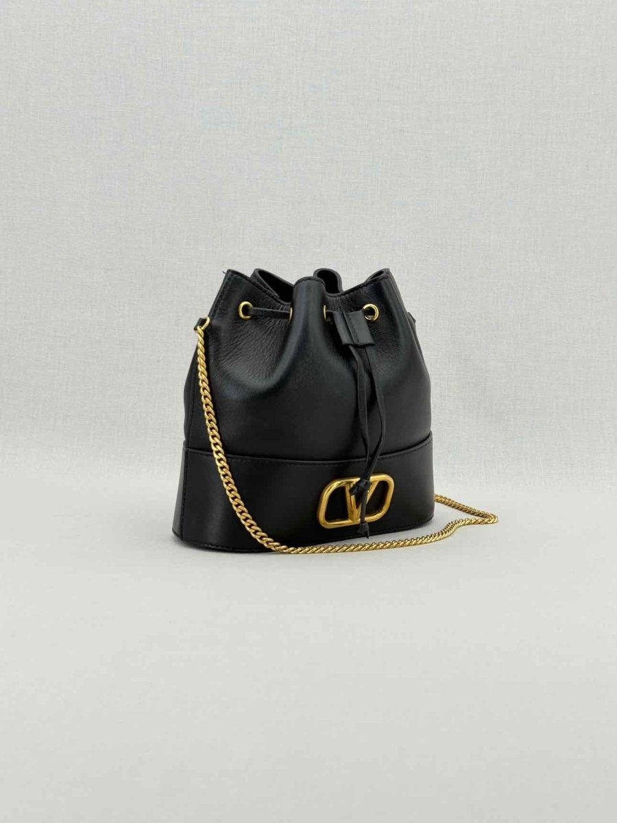 Pre - loved VALENTINO GARAVANI VLogo Black Bucket Bag at Reems Closet