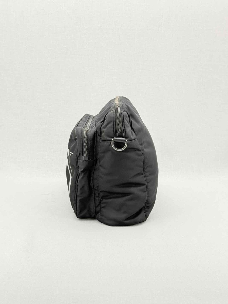 Pre - loved VALENTINO GARAVANI VLTN Print Black Messenger at Reems Closet