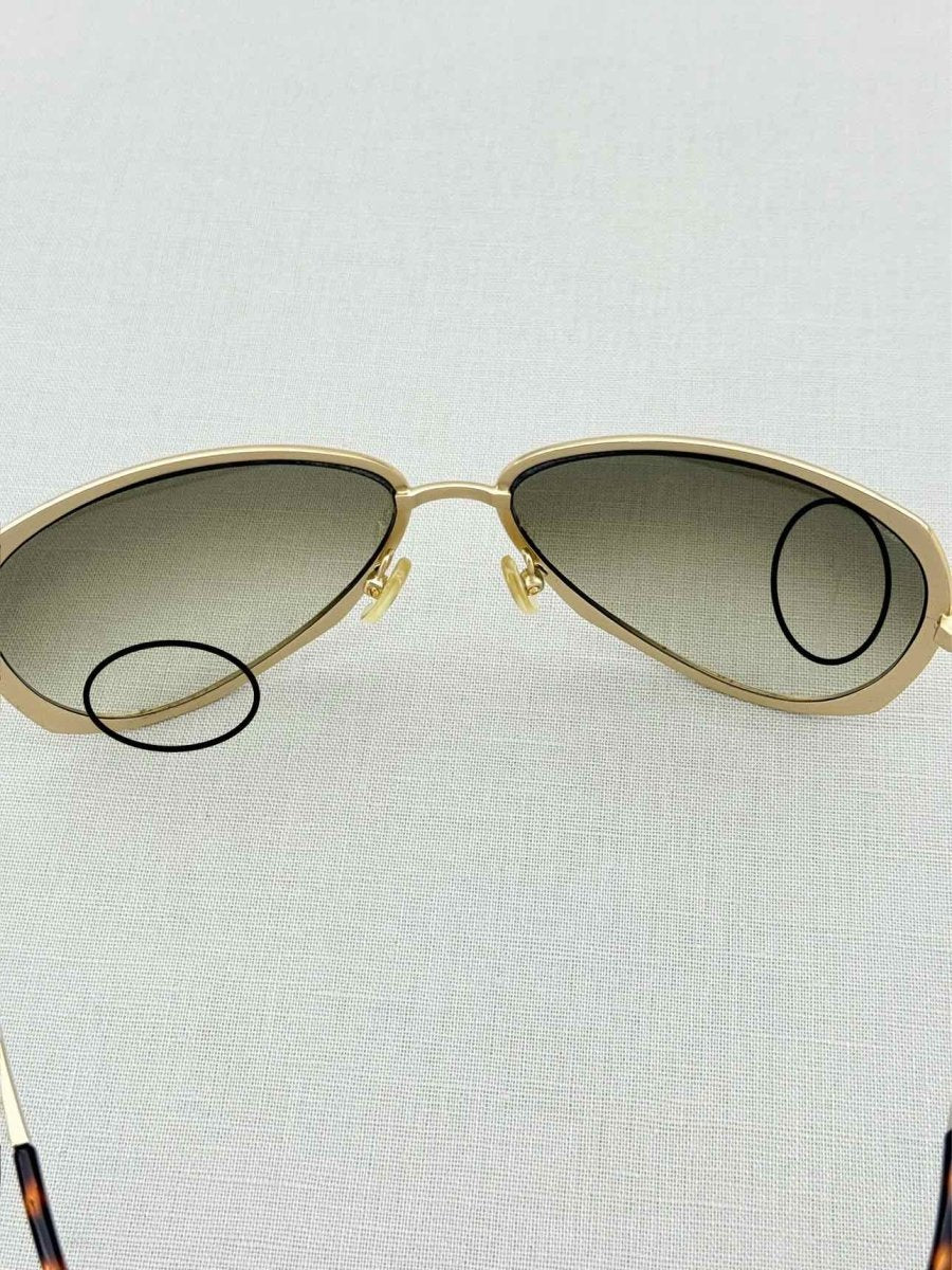 Pre - loved VALENTINO Gold Sunglasses at Reems Closet