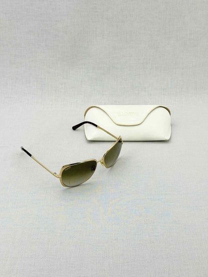 Pre - loved VALENTINO Gold Sunglasses at Reems Closet