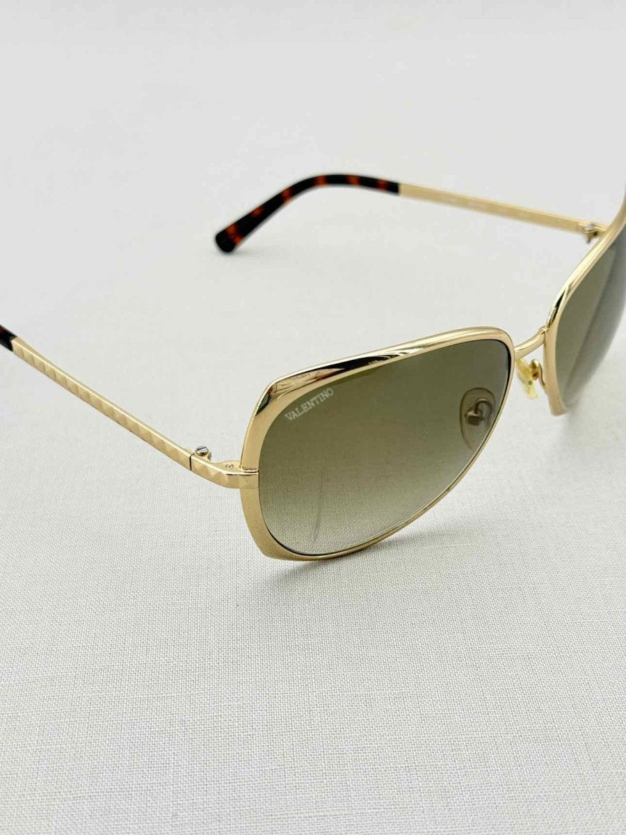 Pre - loved VALENTINO Gold Sunglasses at Reems Closet