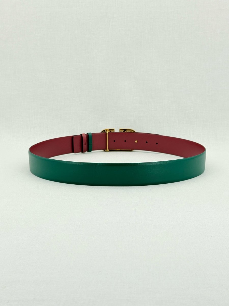 Pre - loved VALENTINO Green & Red Belt at Reems Closet
