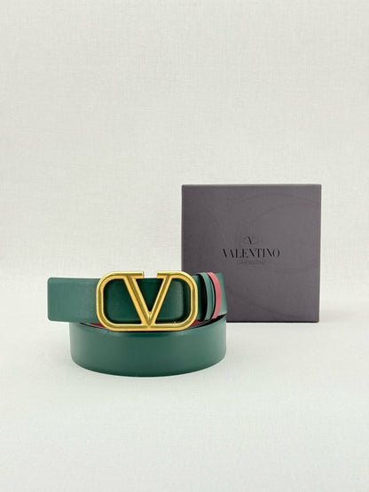 Pre - loved VALENTINO Green & Red Belt at Reems Closet