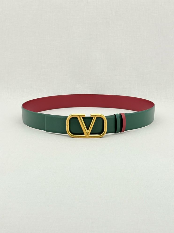 Pre - loved VALENTINO Green & Red Belt at Reems Closet