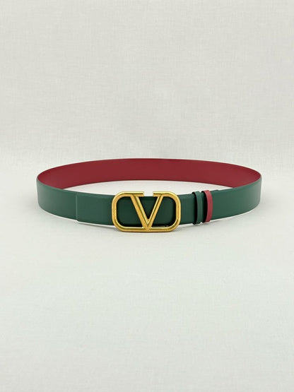 Pre - loved VALENTINO Green & Red Belt at Reems Closet