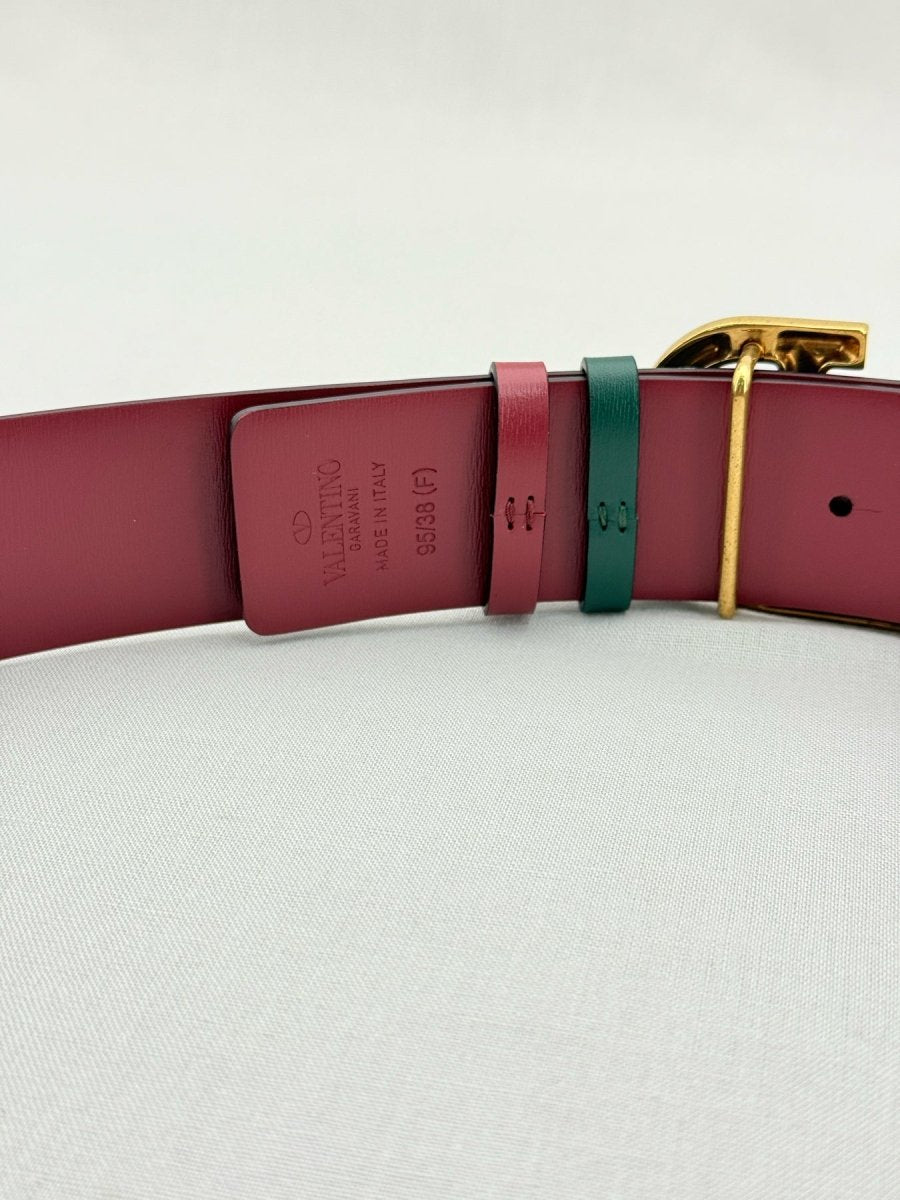 Pre - loved VALENTINO Green & Red Belt at Reems Closet