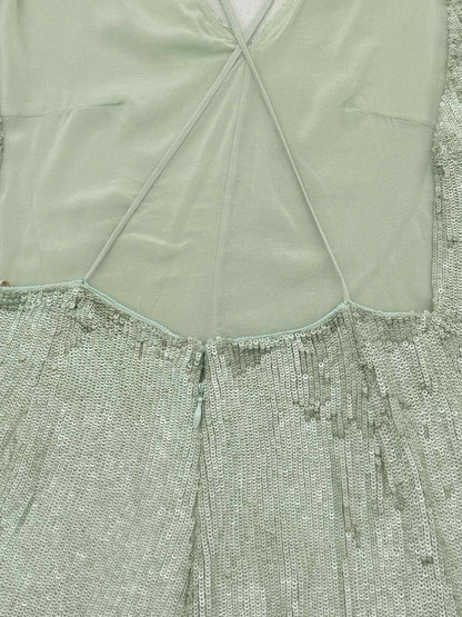 Pre-loved VALENTINO Green Sequin Embellished Size US 6 Playsuit at Reems Closet