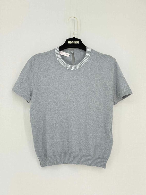 Pre-loved VALENTINO Grey Size Large Sweater at Reems Closet