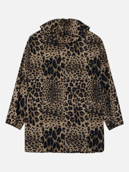 Pre-loved VALENTINO Hoodie Brown & Black Leopard Print Jacket from Reems Closet