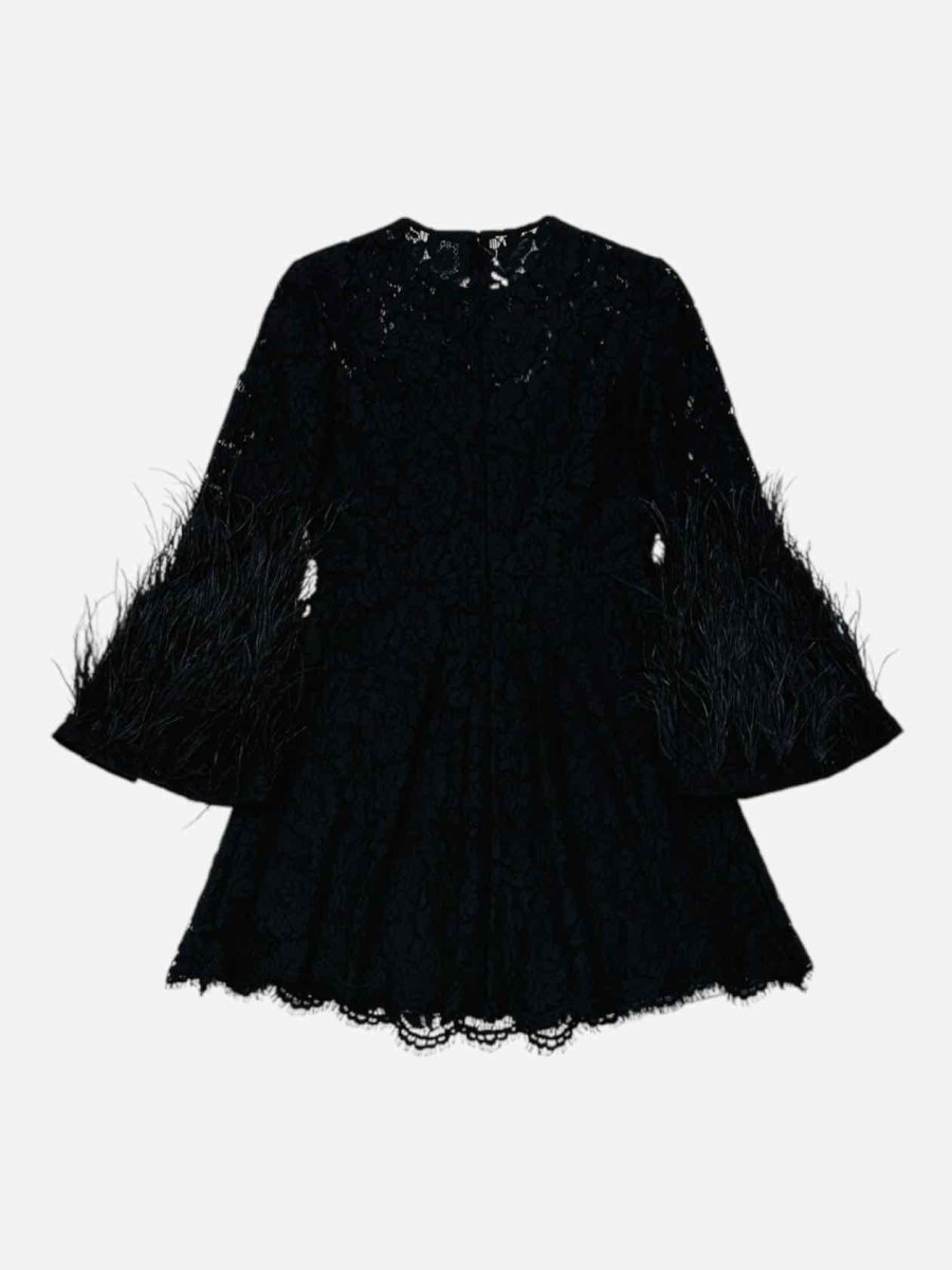 Pre-loved VALENTINO Lace Black Size Small Short Dress at Reems Closet