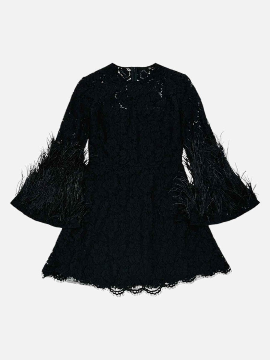 Pre-loved VALENTINO Lace Black Size Small Short Dress at Reems Closet