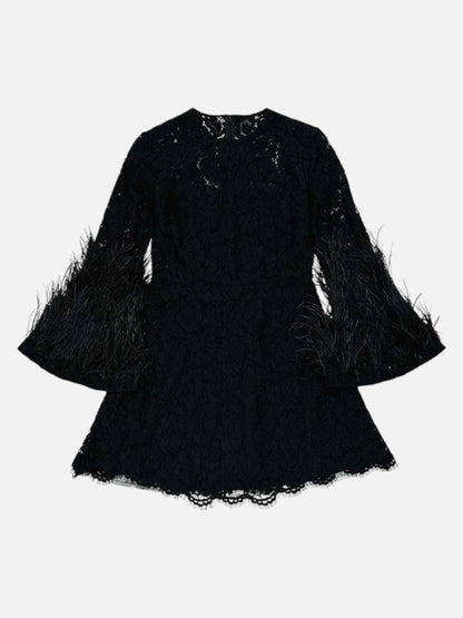 Pre-loved VALENTINO Lace Black Size Small Short Dress at Reems Closet