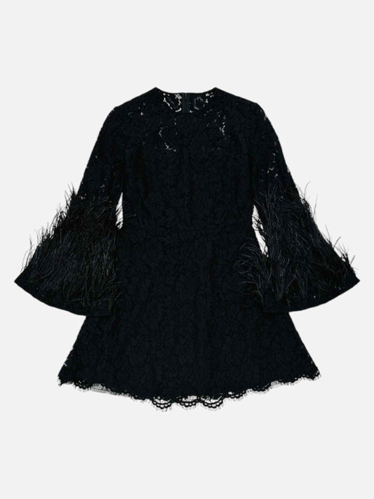 Pre-loved VALENTINO Lace Black Size Small Short Dress at Reems Closet