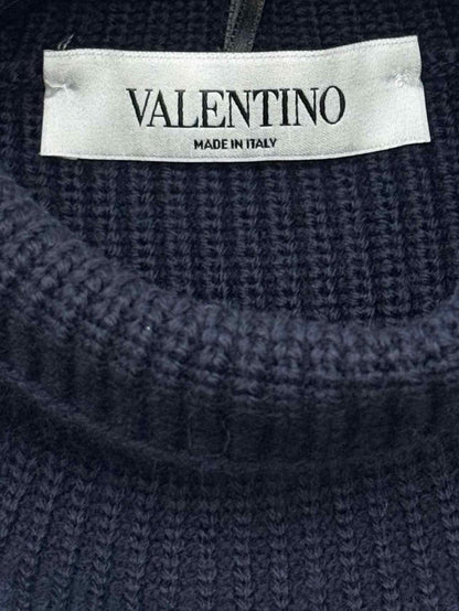Pre - loved VALENTINO Navy Blue Knit Size Large Sweater at Reems Closet