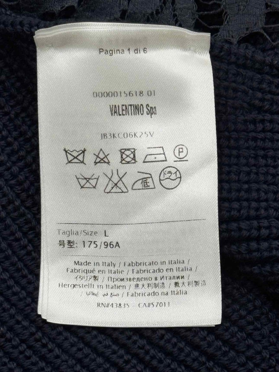 Pre - loved VALENTINO Navy Blue Knit Size Large Sweater at Reems Closet