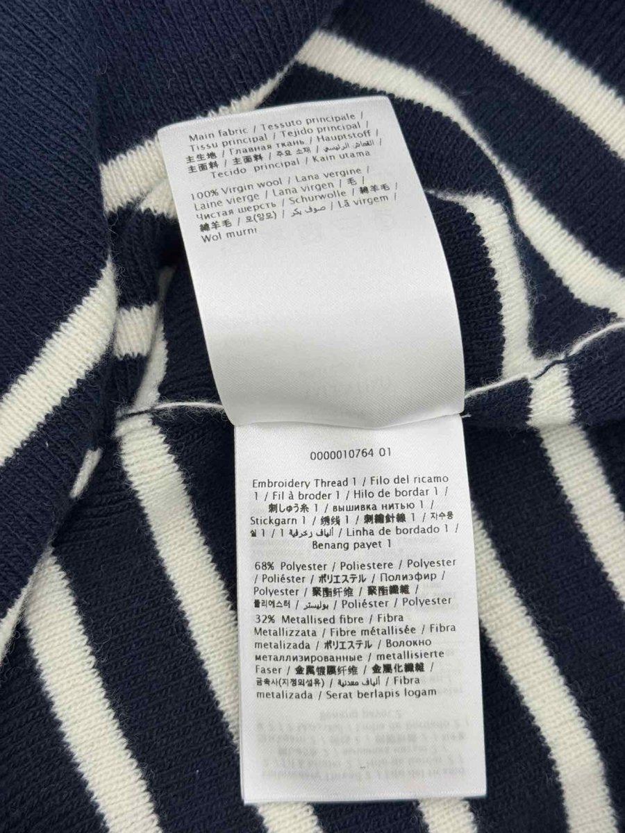 Pre - loved VALENTINO Navy Blue & White Striped Size Large Sweater at Reems Closet