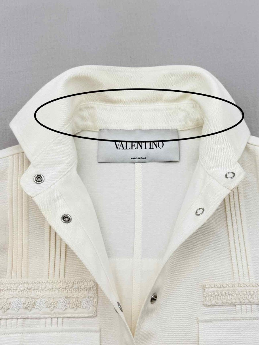 Pre - loved VALENTINO Off - white Embroidered Size US 2 Jacket at Reems Closet