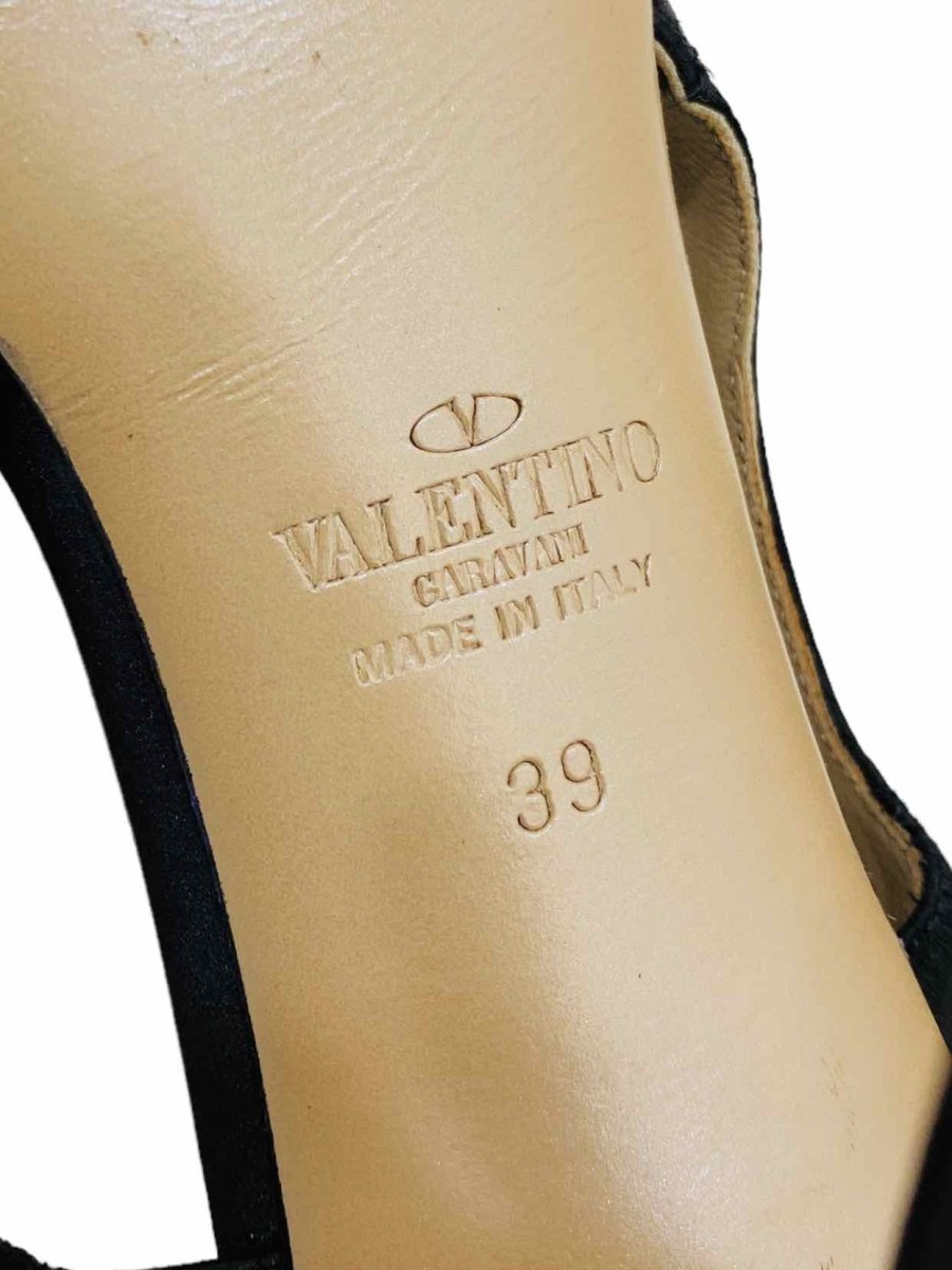 Pre - loved VALENTINO Open Toe Black Size EU 39 Slingbacks at Reems Closet