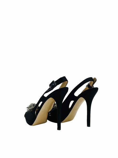 Pre - loved VALENTINO Open Toe Black Size EU 39 Slingbacks at Reems Closet