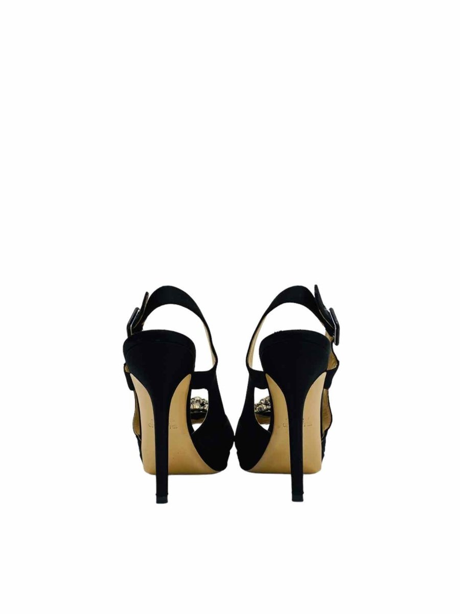 Pre - loved VALENTINO Open Toe Black Size EU 39 Slingbacks at Reems Closet