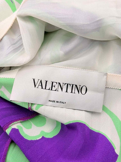 Pre - loved VALENTINO Purple w/ Green & Beige Size US 6 Long Dress at Reems Closet